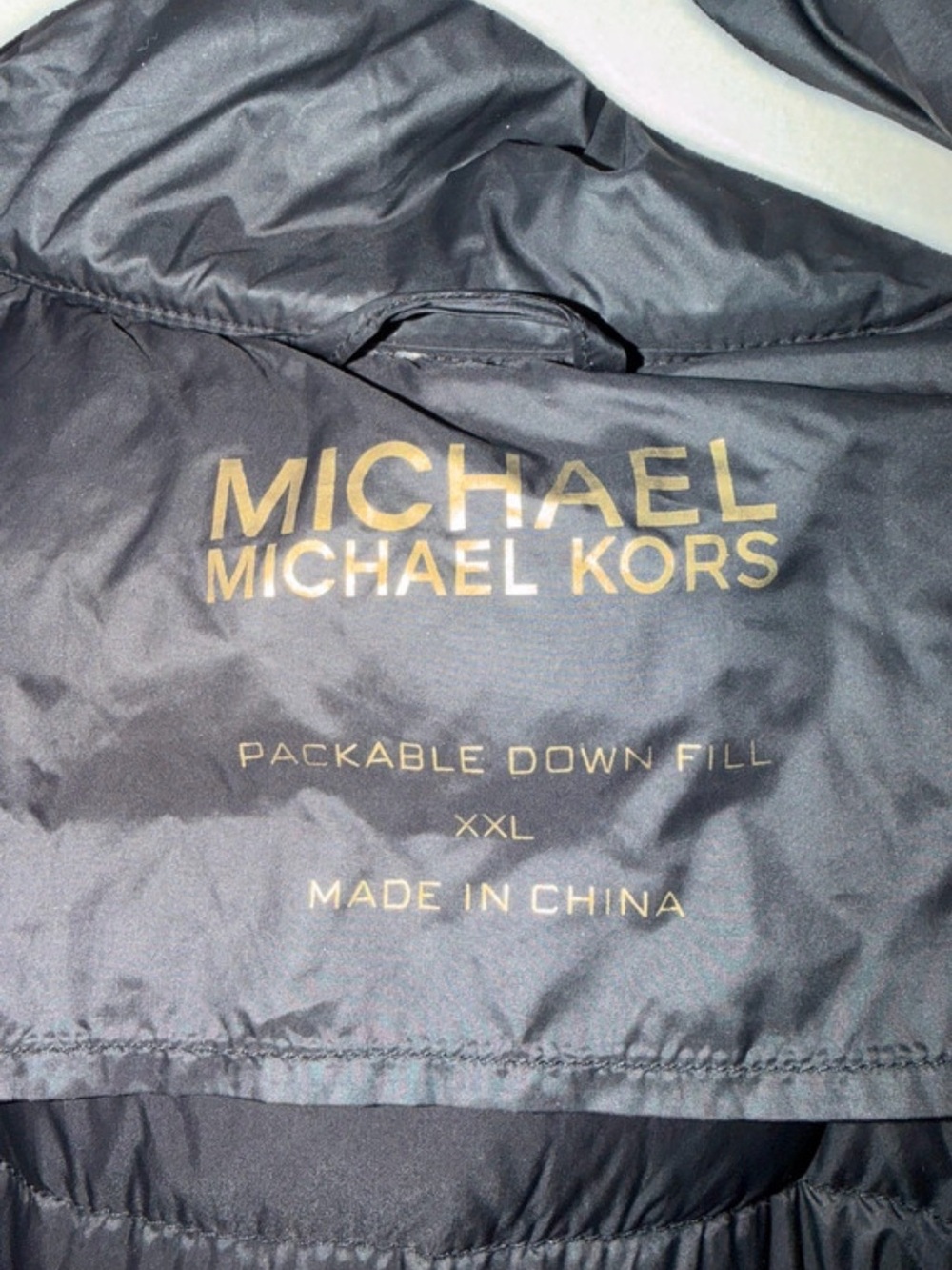 Michael Kors Black Puffer Jacket with Gold Trim - Picture 7 of 7